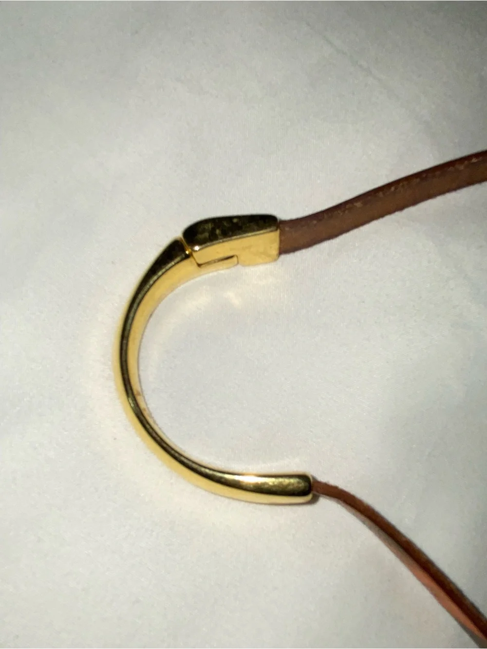 Gold Accent Brown Leather necklace
